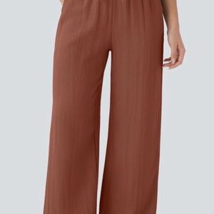 Halara High Waisted Wide Leg Linen Feel Pants
